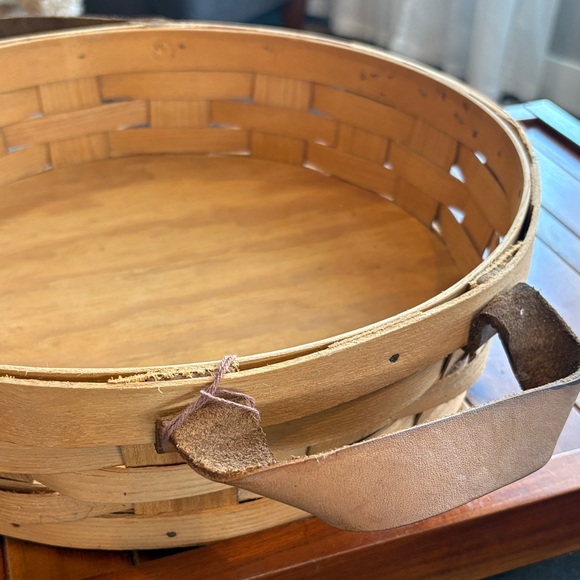 Round 13” Peterboro Basket Company Basket Leather Handles 1854 Made is USA NWT - Picture 4 of 7